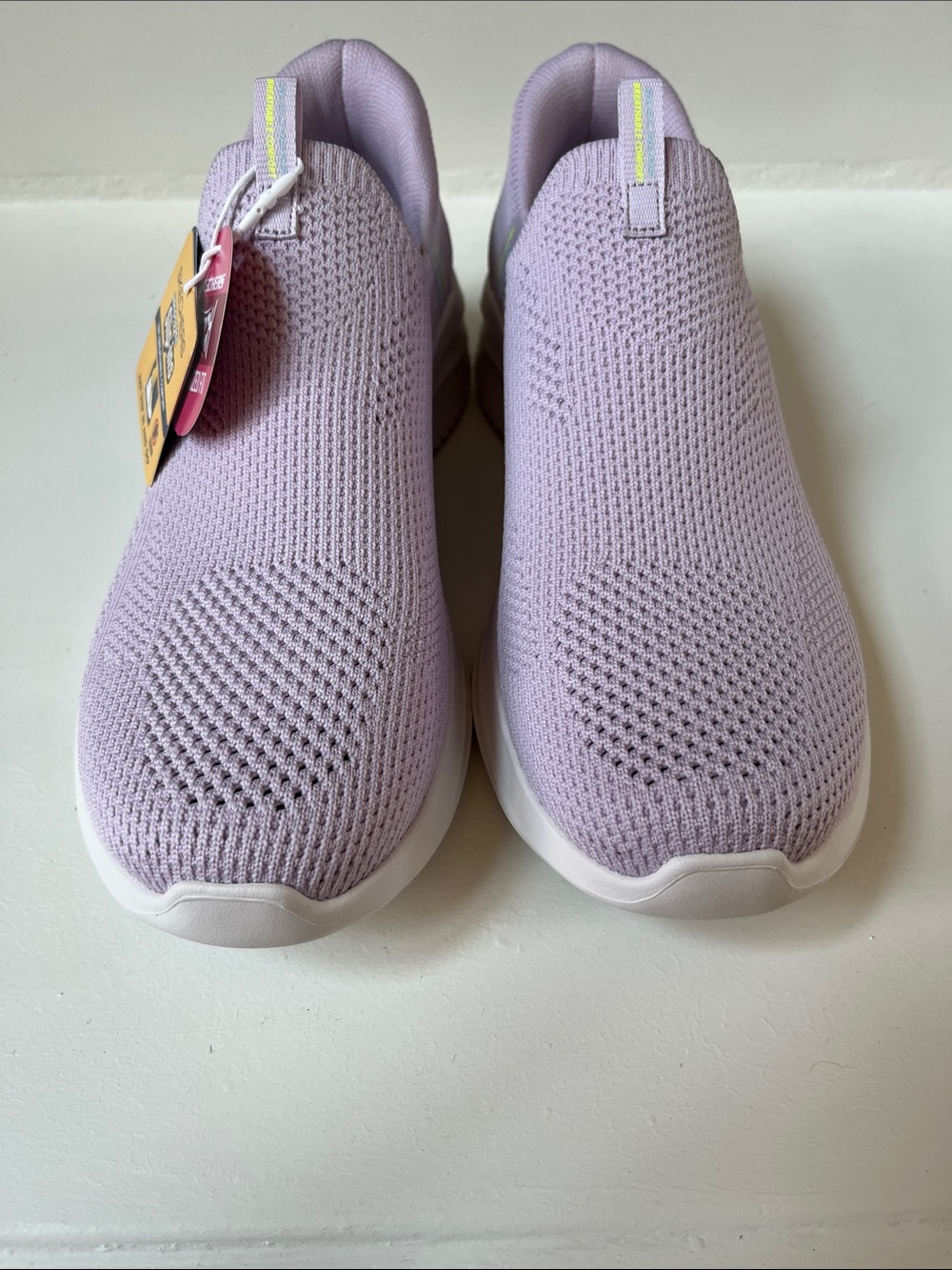 Skechers Women's Slip-On Stretch Knit Sneakers - Light Purple - Picture 3 of 12